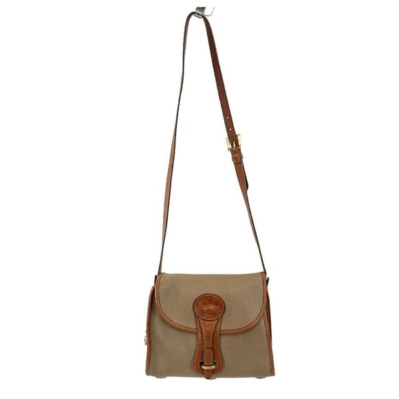 Dooney & Bourke Handbags - Dooney Bourke Essex Medium Leather Shoulder Bag Crossbody Purse Taupe Vintage